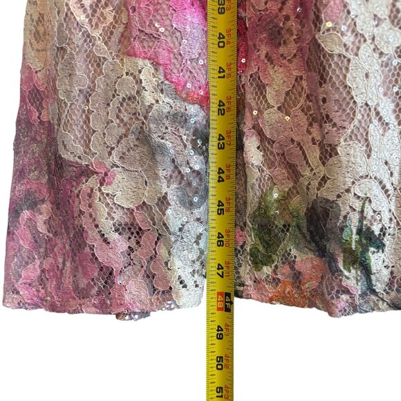 SL Fashions SLNY Floral Sequin Lace Sheer Yoke Dress Tea Length Size 16 NWT - Picture 14 of 16